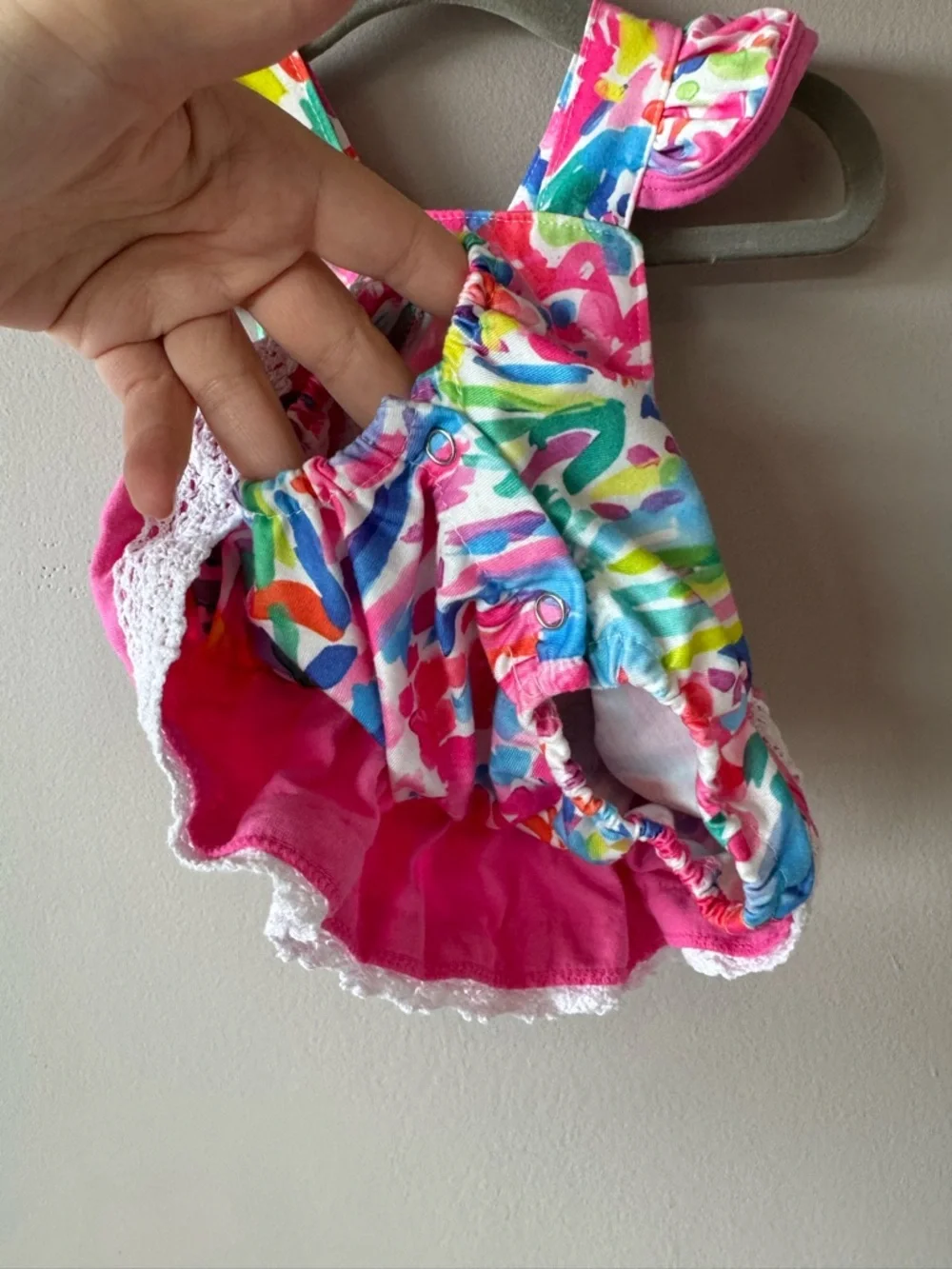 Abby & Evie Baby Boutique‎ Bright Watercolor Print Ruffle Bubble Romper 3 Months